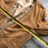 Arnold Palmer Suede Leather Cardigan Sweater - Brown, Size 38