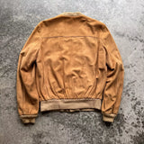 Arnold Palmer Suede Leather Cardigan Sweater - Brown, Size 38