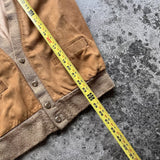 Arnold Palmer Suede Leather Cardigan Sweater - Brown, Size 38