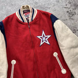 Vintage Ebbets Field Flannels Varsity Jacket - Red, Size 2XL