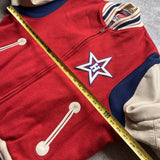 Vintage Ebbets Field Flannels Varsity Jacket - Red, Size 2XL