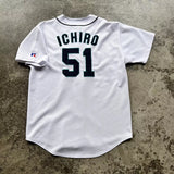 Russell Athletic Seattle Mariners Ichiro Suzuki Baseball Jersey - White, Size L